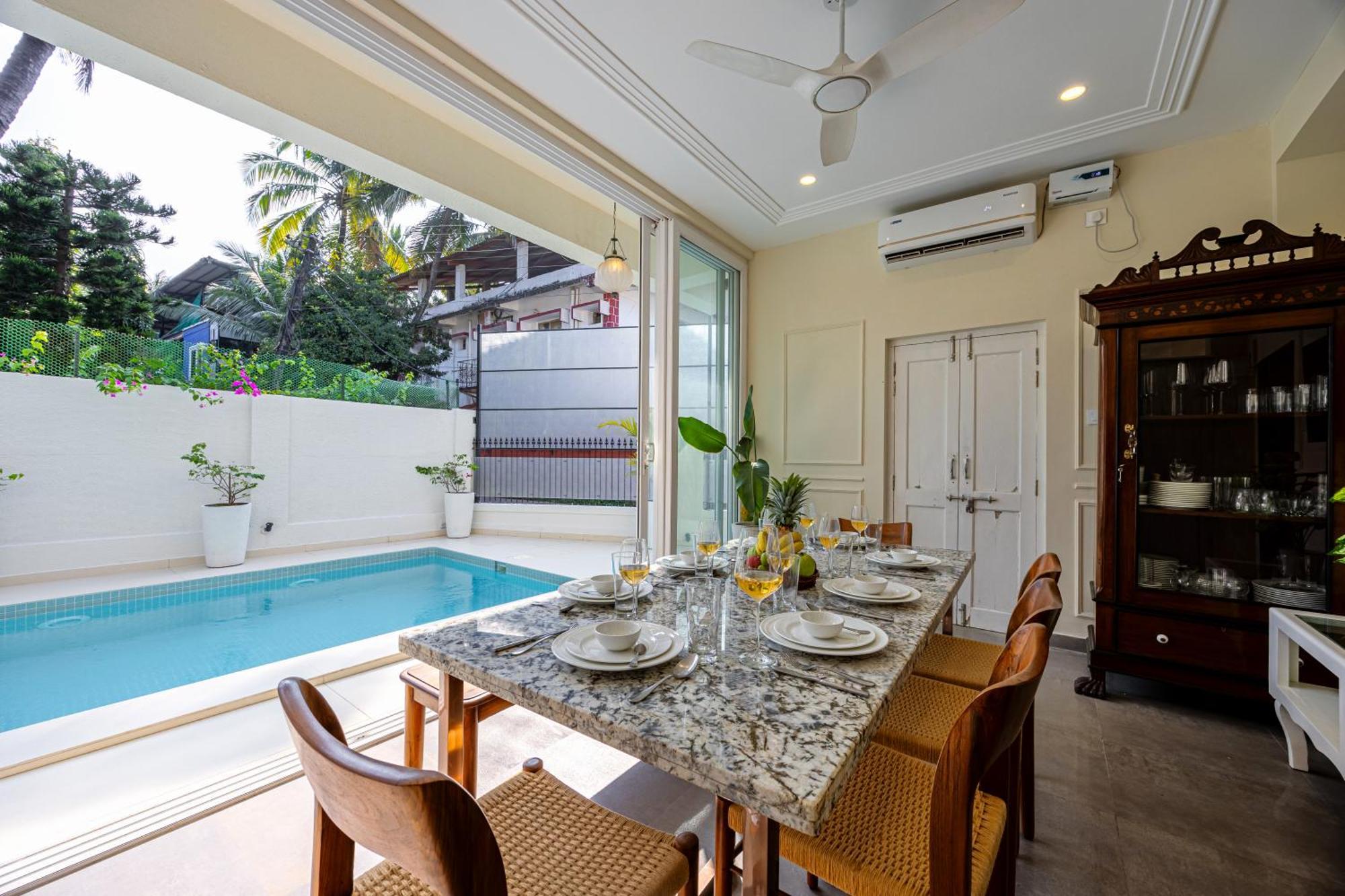 Elivaas 4 Bhk Villa Near Beach With Private Pool & Bar - Casa Boa Vida Candolim Exteriér fotografie