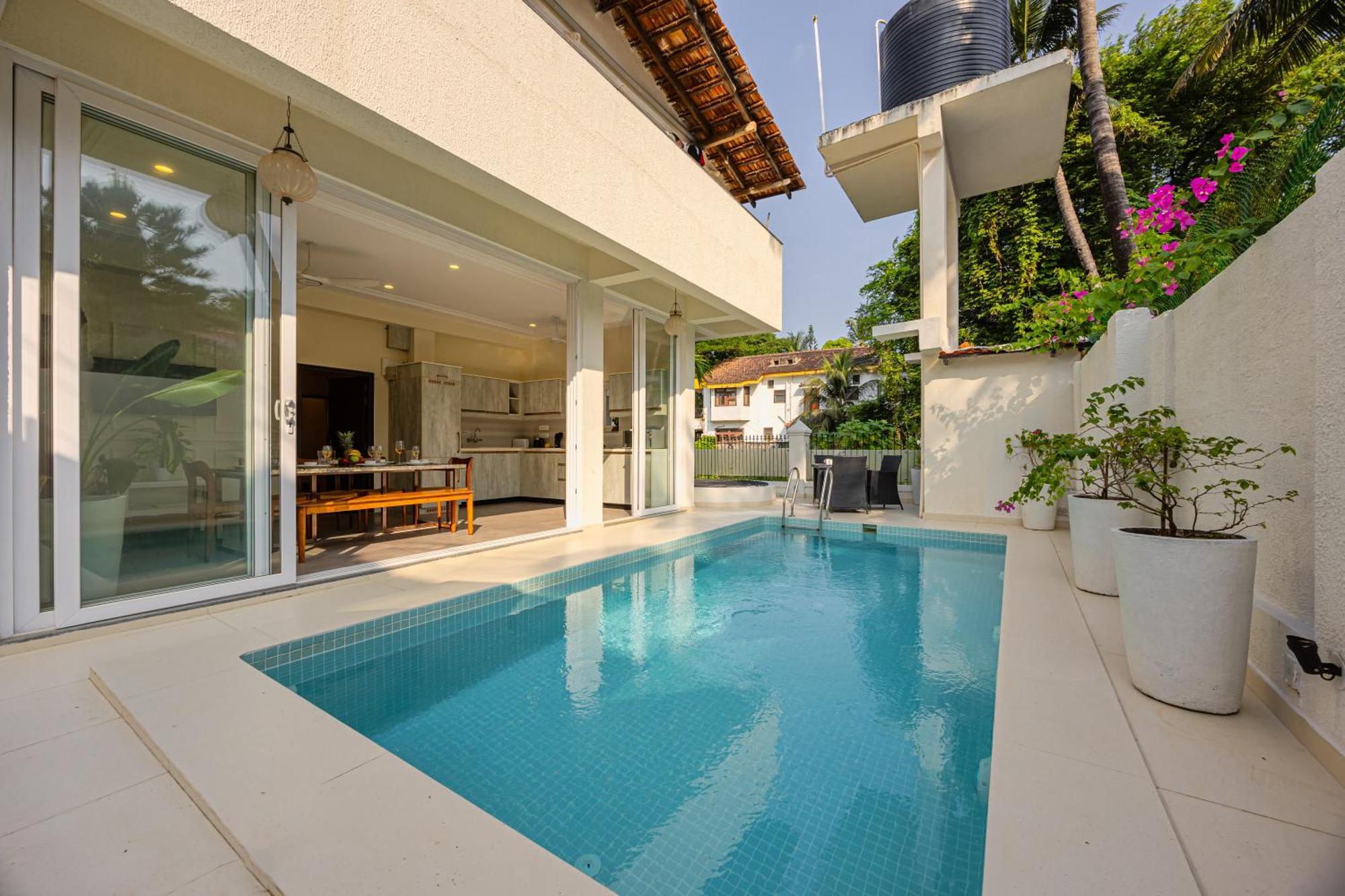 Elivaas 4 Bhk Villa Near Beach With Private Pool & Bar - Casa Boa Vida Candolim Exteriér fotografie