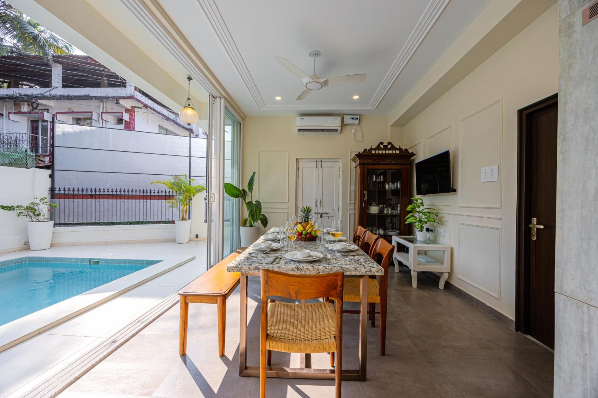 Elivaas 4 Bhk Villa Near Beach With Private Pool & Bar - Casa Boa Vida Candolim Exteriér fotografie